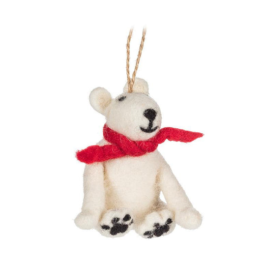 Polar Bear with Scarf Ornament
