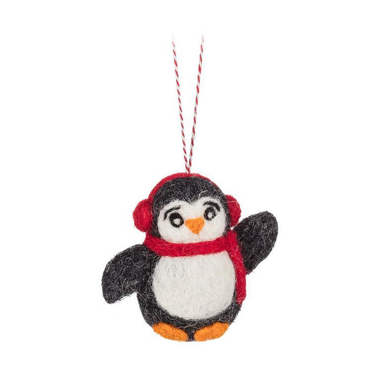 Penguin with Ear Muffs Ornament