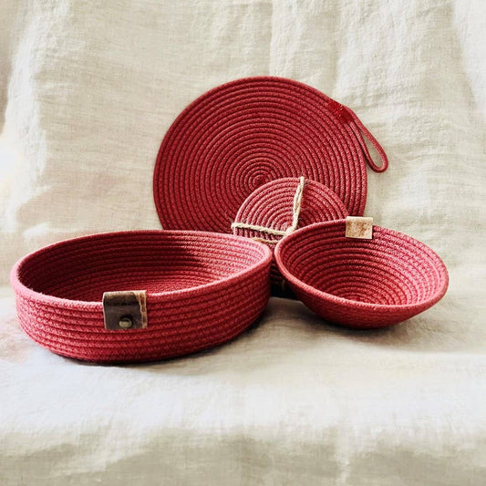Maroon Rope Home Decor Gift Set