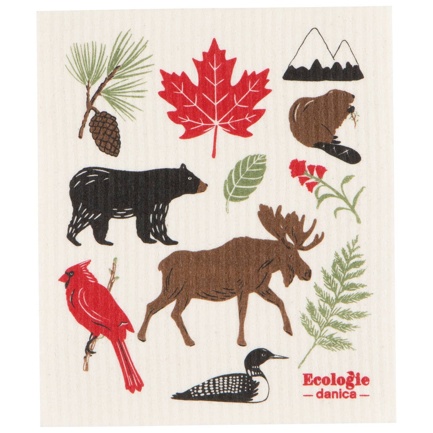 Canadiana Wild North Swedish Dishcloth