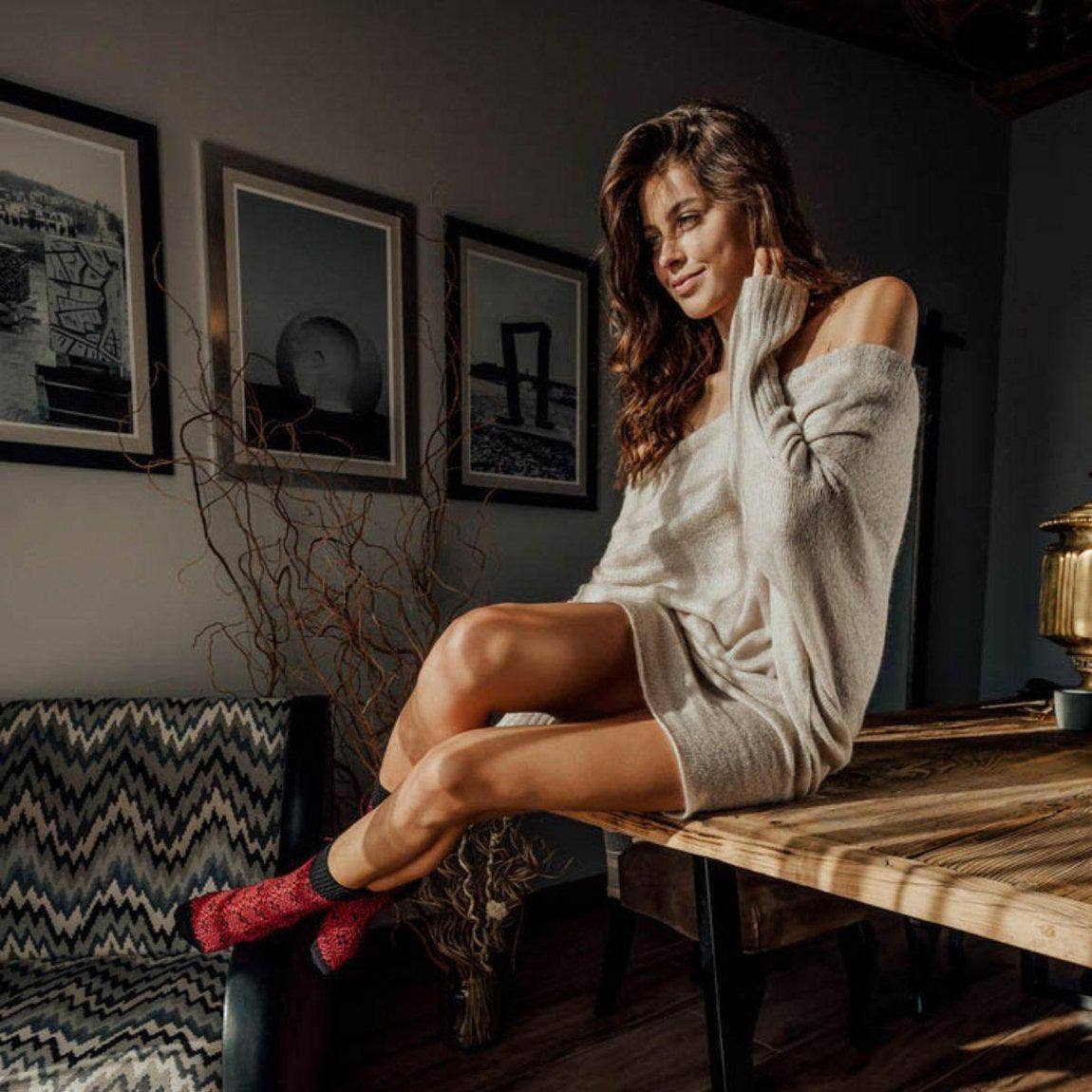 Nordic Socks Merino Wool in PERFORM™ (Ulf - Cherry) - Unisex