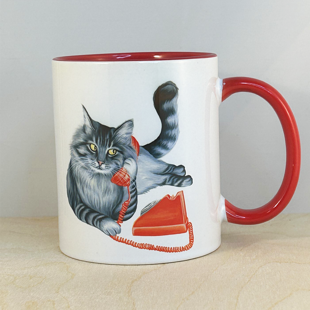 Cat on the Phone Mug