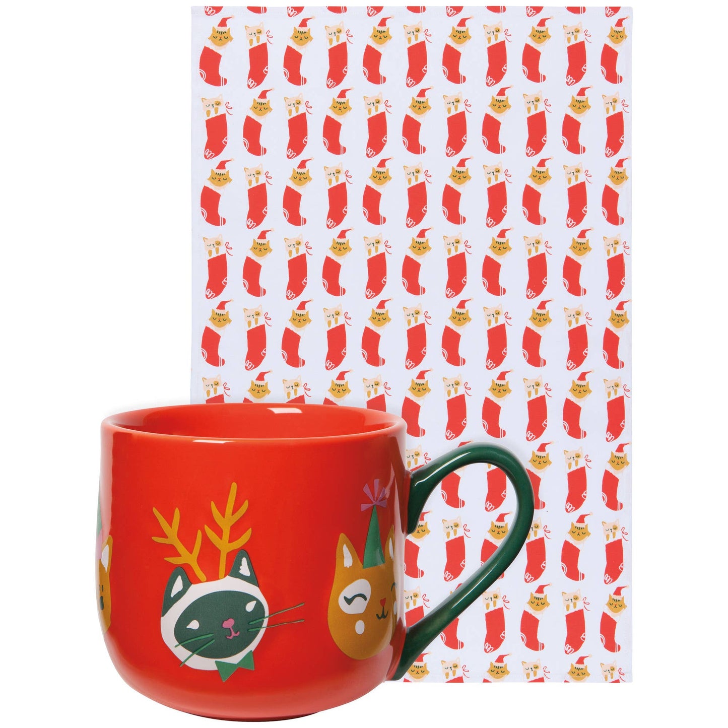 Let it Meow Christmas Mug and Dishtowel Set of 2