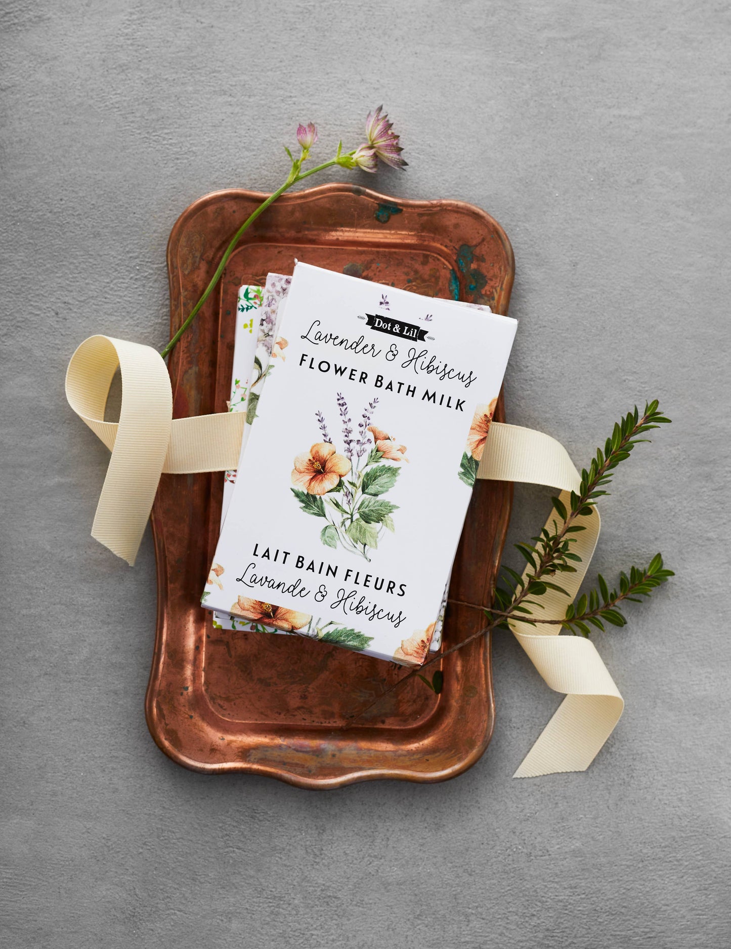 Lavender & Hibiscus Flower Bath Milk Sachet - Dot and Lil