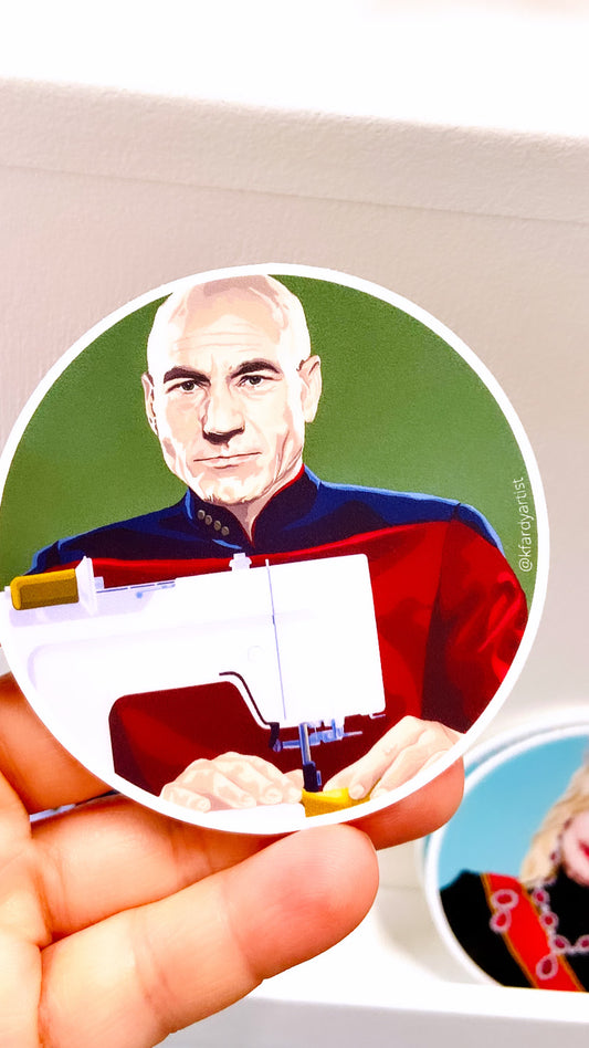 Captain Picard vinyl art sticker - Kristin Fardy