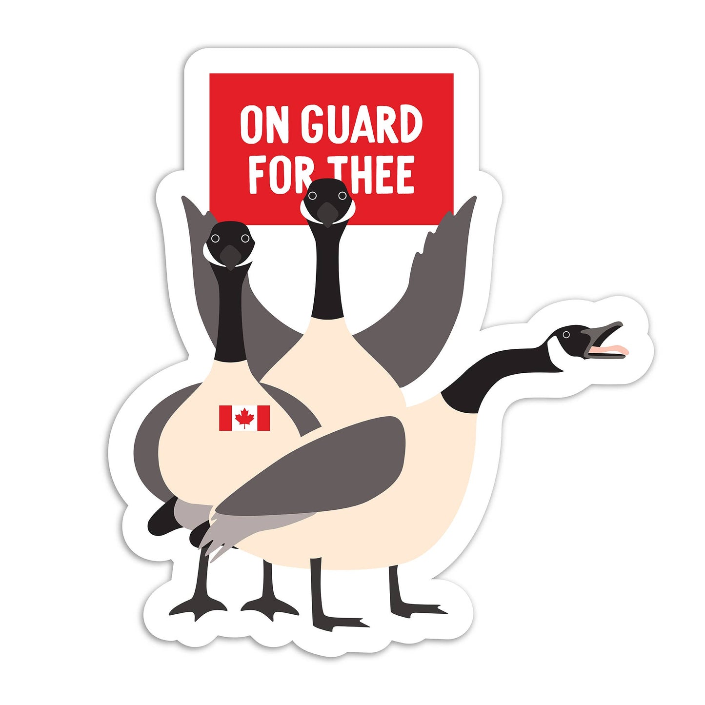 On guard for thee Canadian geese vinyl sticker