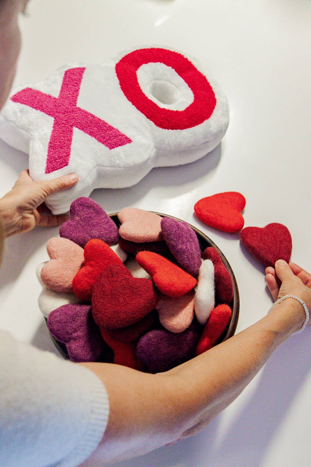 Handmade Felt Hearts - Colored
