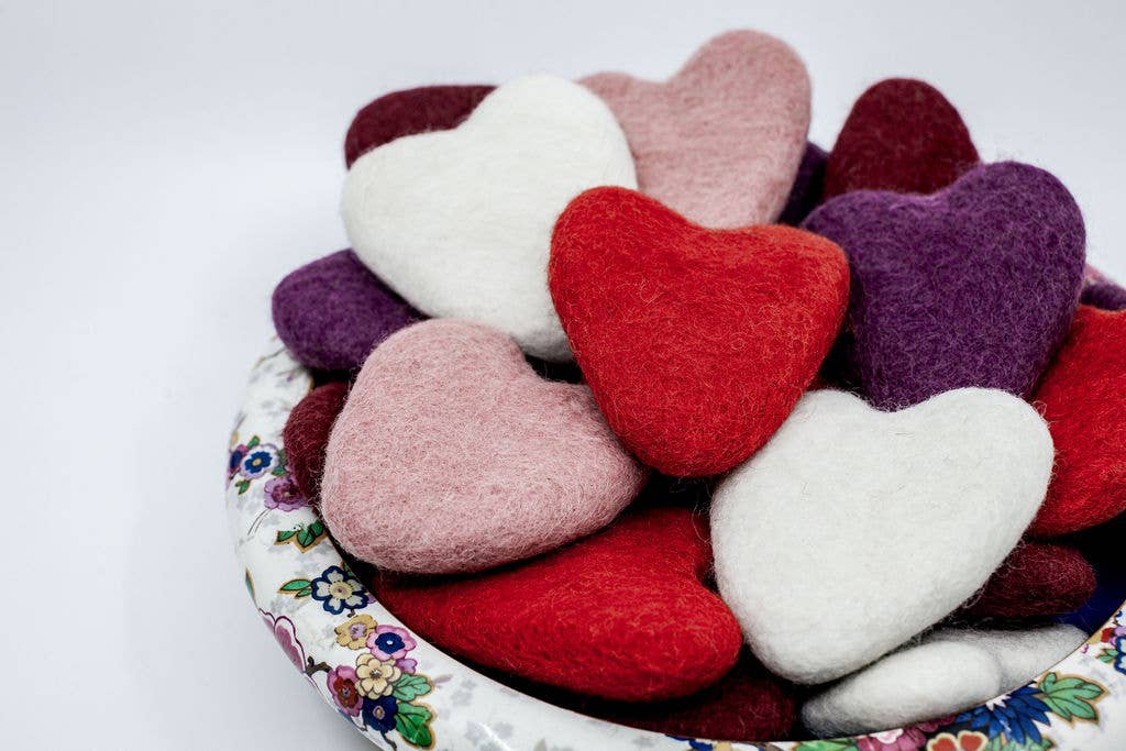 Handmade Felt Hearts - Colored