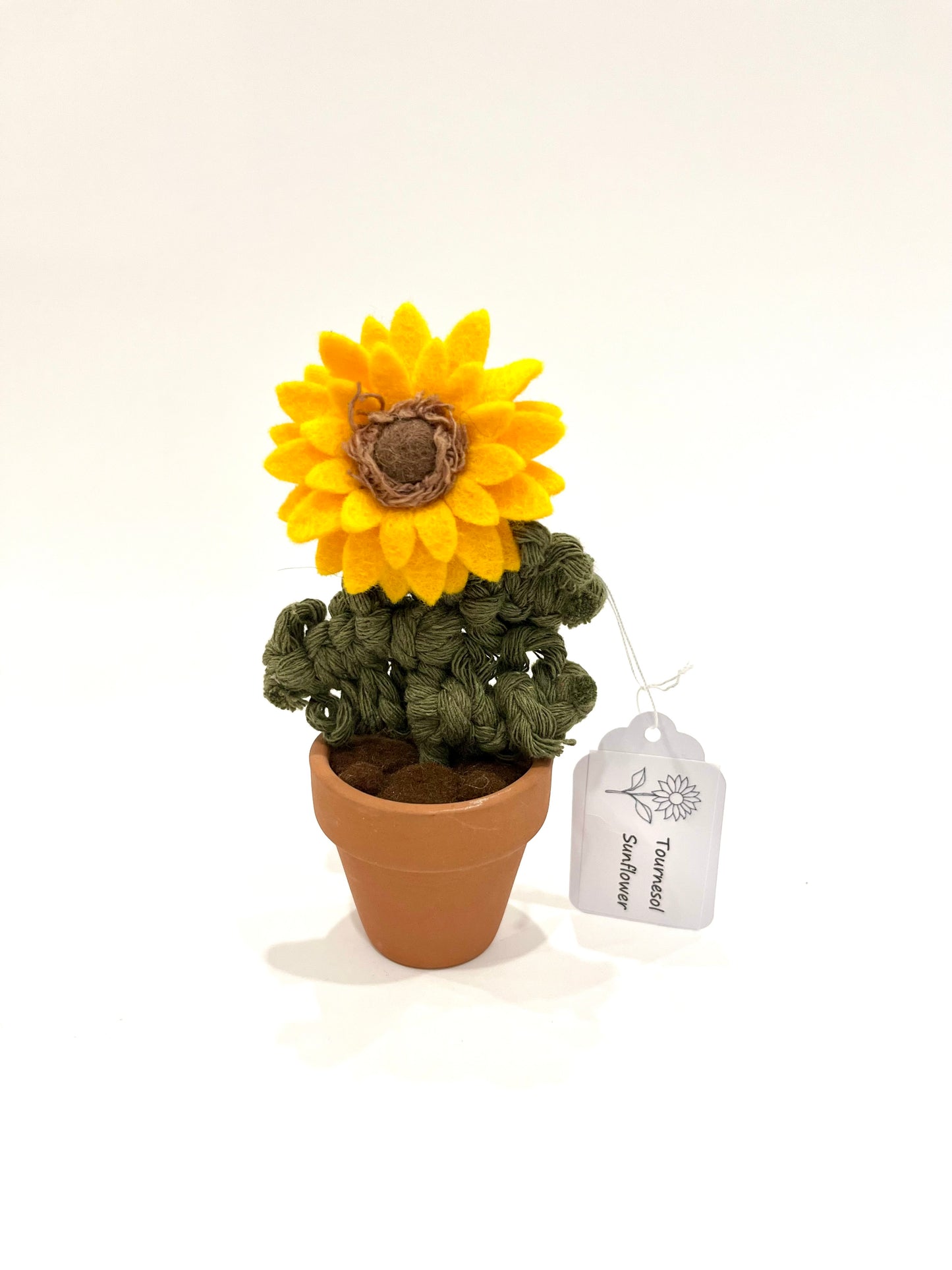 Sunflower in Terracotta Pot - Handmade in Ottawa