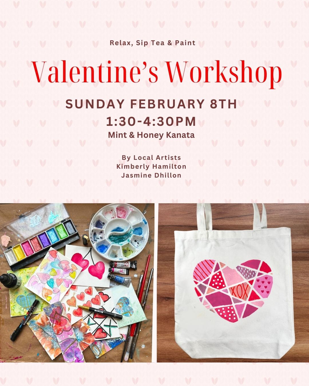 Valentine Totes and Watercolours Workshop