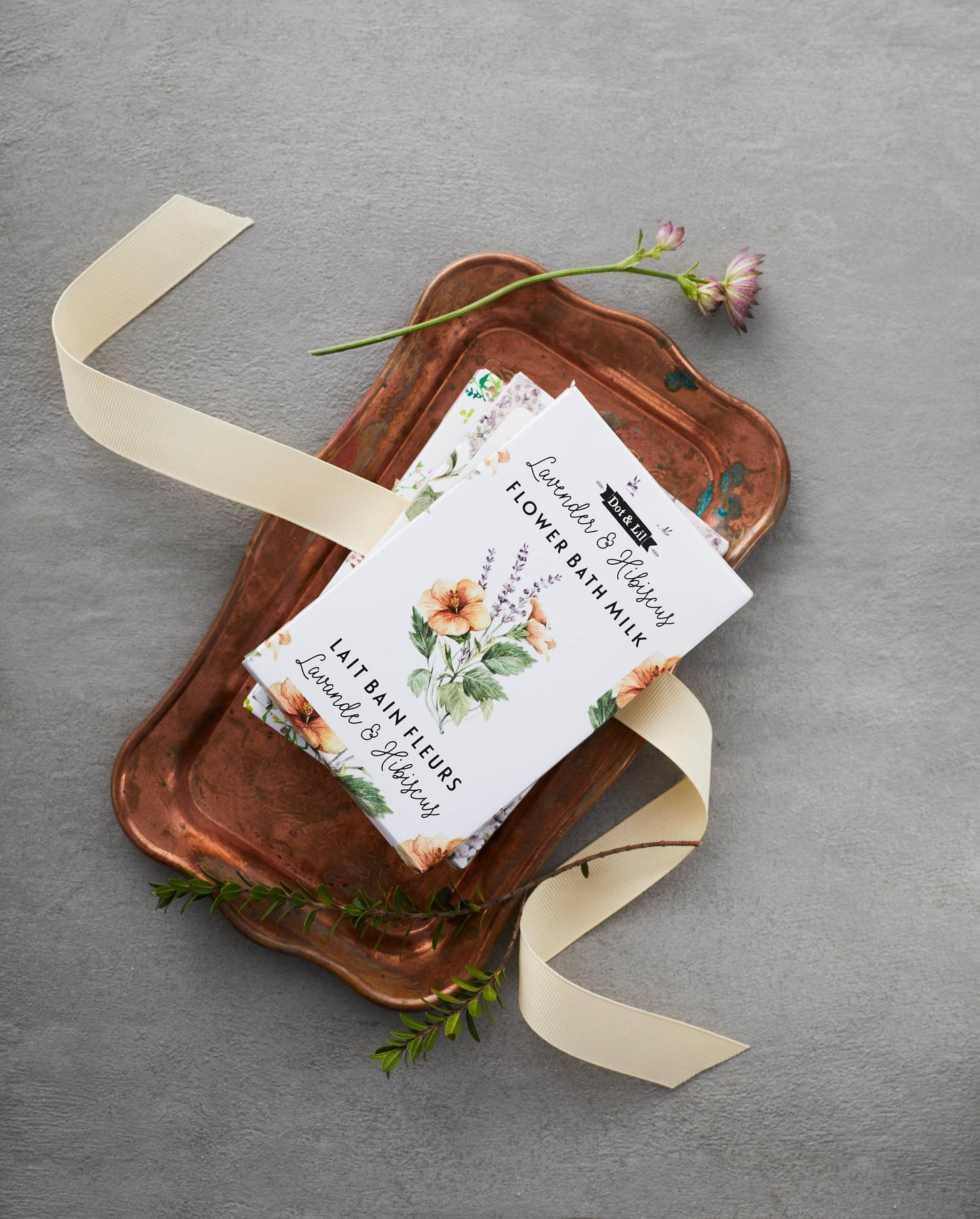 Lavender & Hibiscus Flower Bath Milk Sachet - Dot and Lil