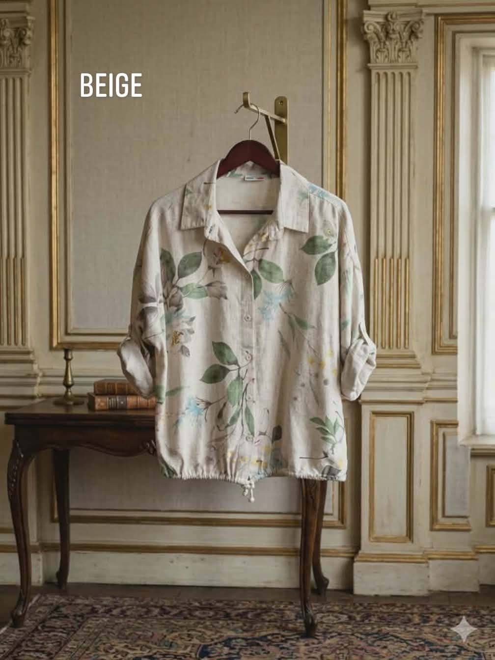 Cotton printed button up top