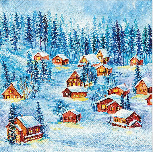 Winter Landscape Luncheon Napkins - Abbott Collection