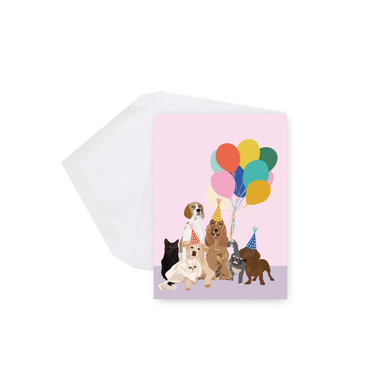 Happy Birthday Balloons Mini Greeting Card - Lili Graffiti