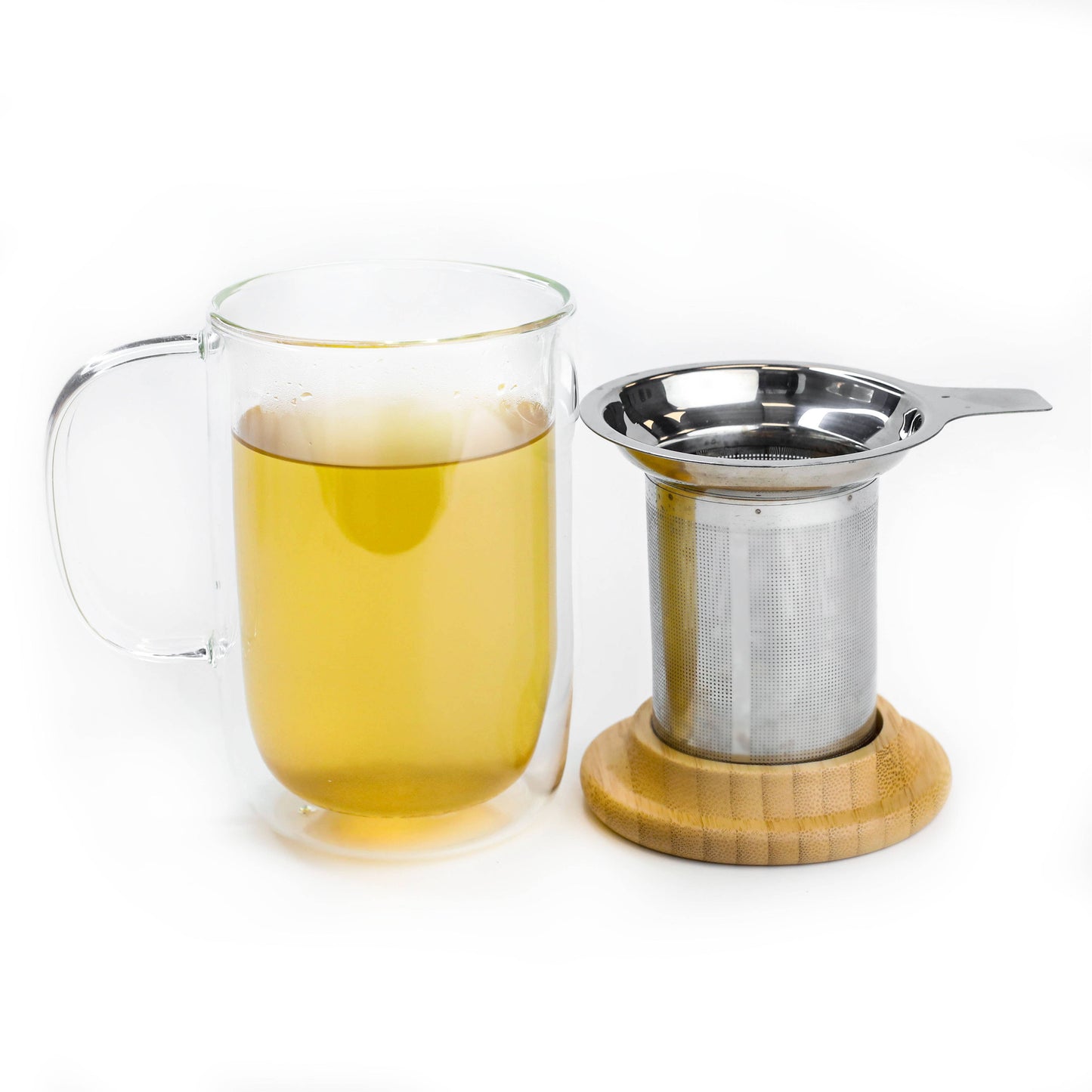 Venus Double Wall Glass Cup With Infuser, 13.5oz