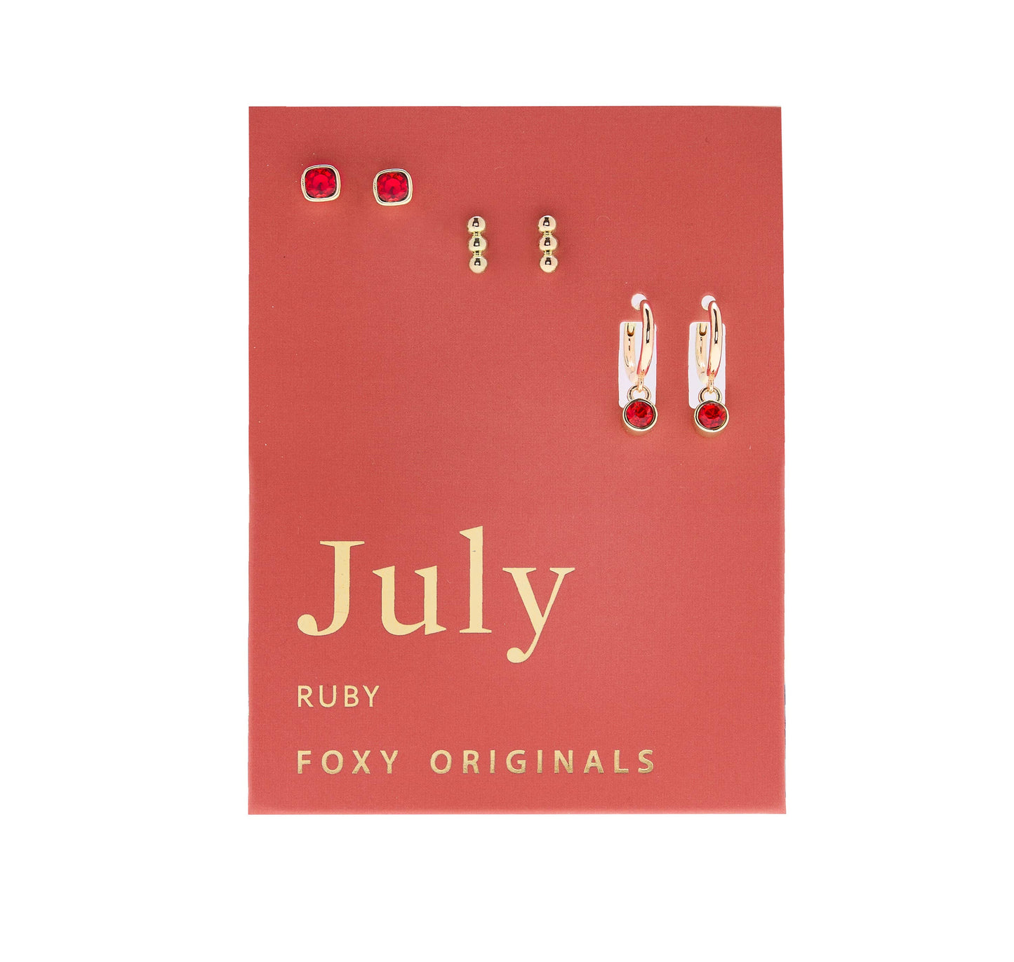 July Birthstone Necklace or Earrings Birthday Anniversaries Holiday Gifts