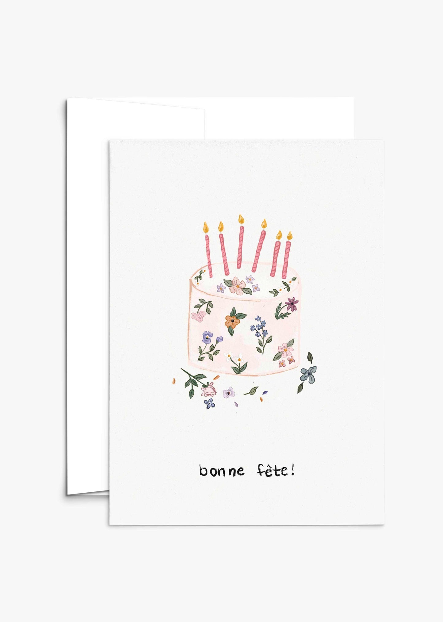 Floral Birthday Cake Greeting Card