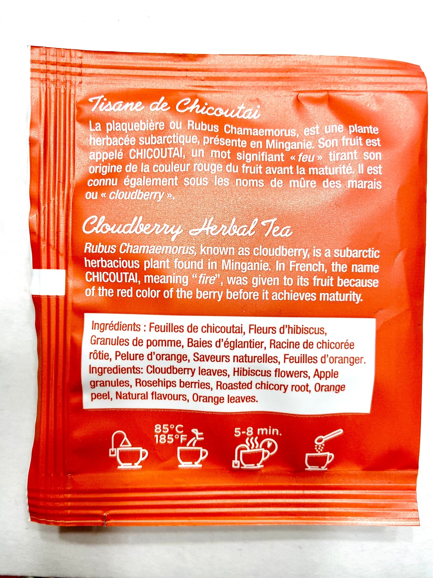 Cloudberry Herbal Tea - Individual Teabags - Tisane de Chicoutai