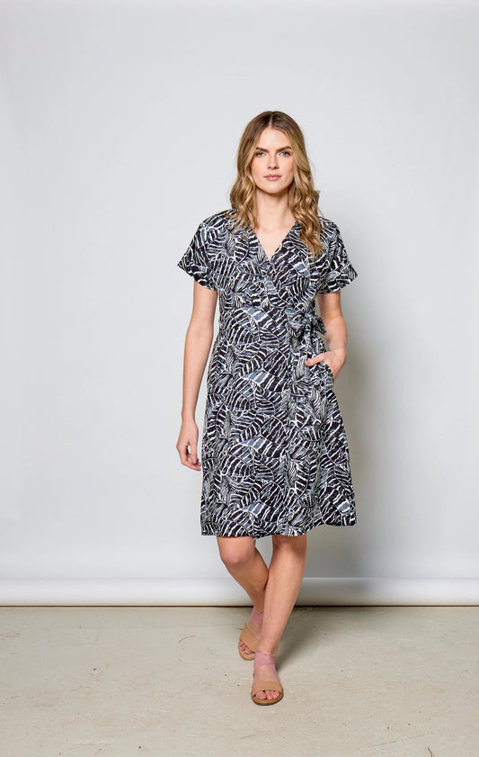 Allyson Linen Blend Wrap Dress