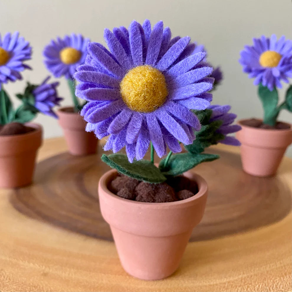 Aster: September Birth Month Felt Flower- Handmade in Ottawa