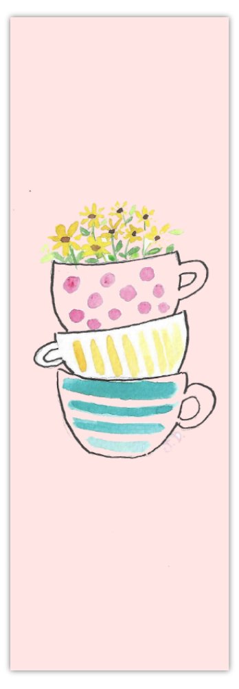 Bookmark Cups and Blooms