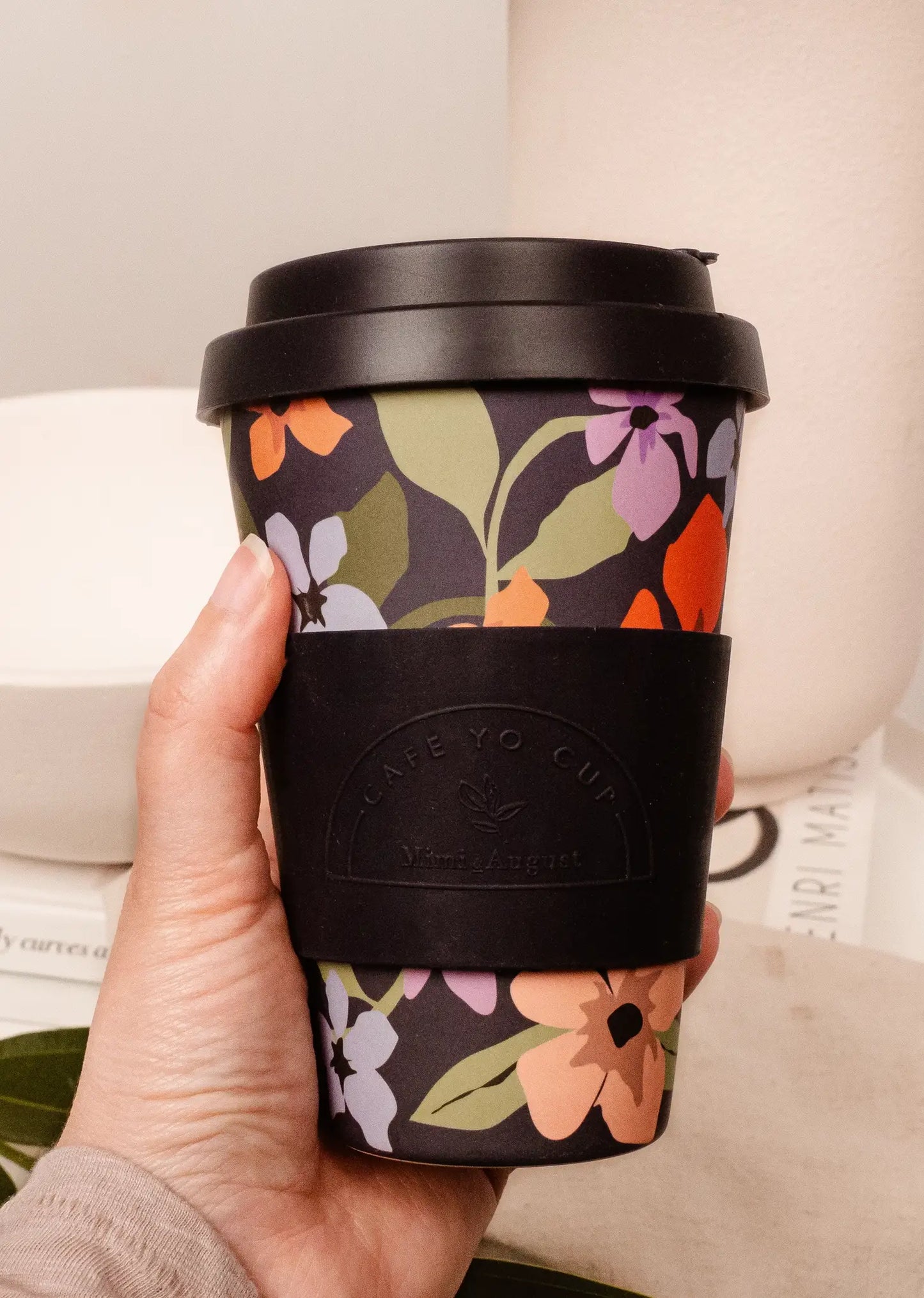 Petals Cafe Yo - Bamboo Reusable Cup - Mimi and August