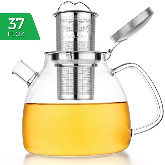 Glass Teapot and Kettle 37oz Stove Top Safe