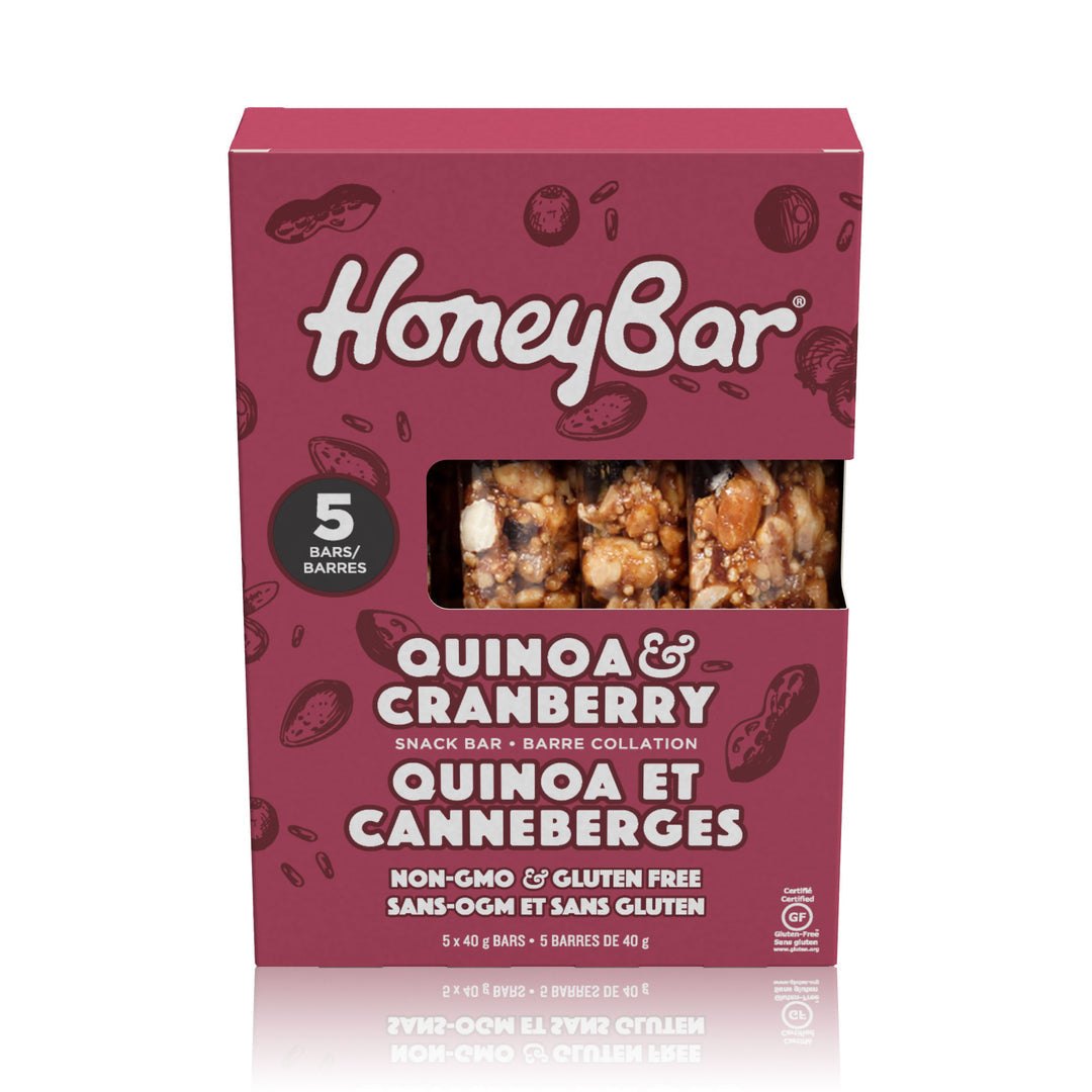HoneyBar Quinoa and Cranberry Box of 5 Snack Bars