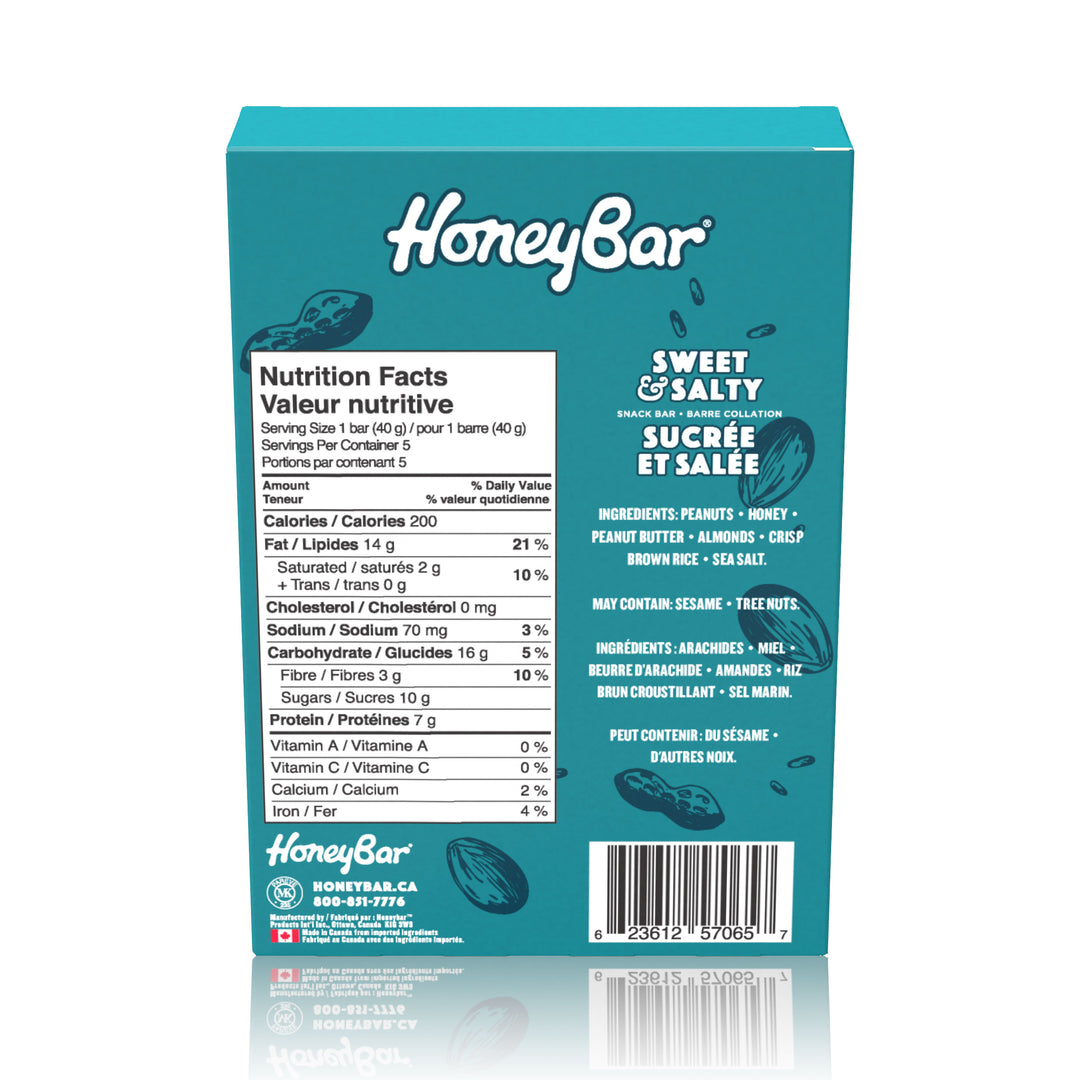 Sweet and Salty Box of 5 Snack Bars - HoneyBar