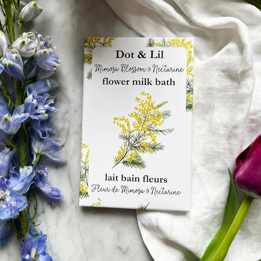 Mimosa Blossom & Nectarine Bath Milk Sachet - Dot and Lil
