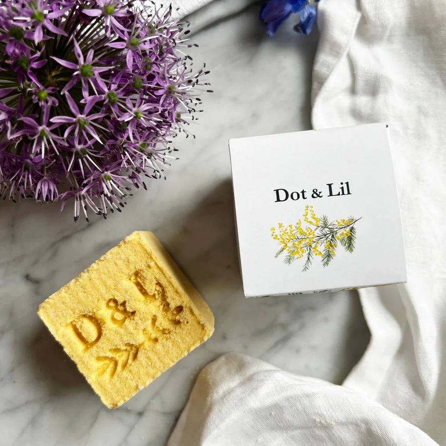Mimosa Blossom & Nectarine Sparkling Milk Bath Cube - Dot and Lil