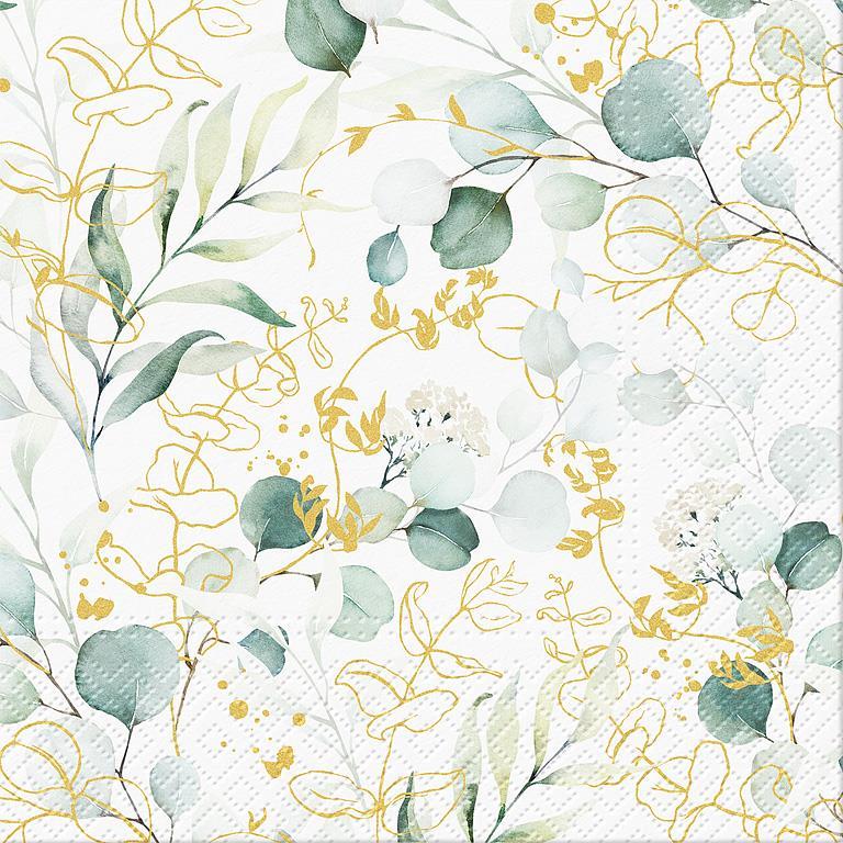 Golden Eucalyptus Luncheon Napkins