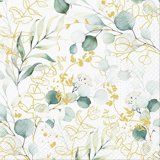 Golden Eucalyptus Luncheon Napkins