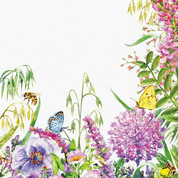 Wildflowers Frame Luncheon Napkins