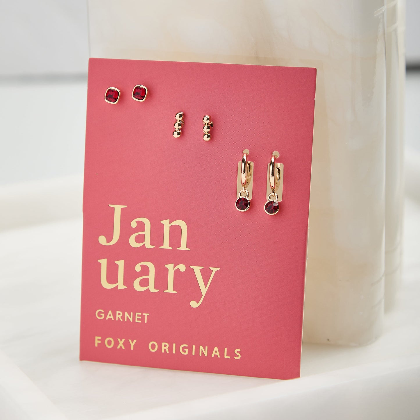January Birthstone Necklace or Earrings Birthday Anniversaries Holiday Gifts