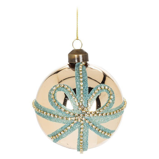 Ball with Blue Bow Ornament