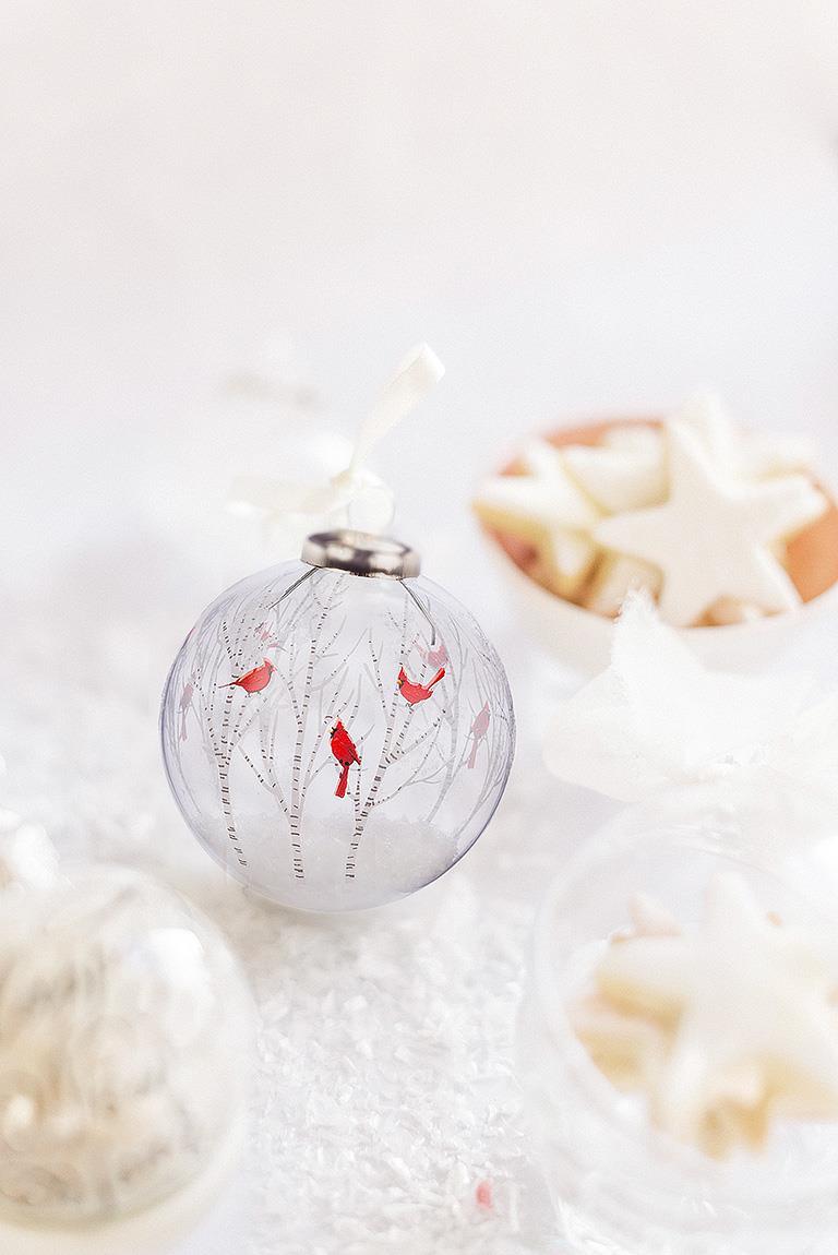 Cardinal in Trees Ball Ornament
