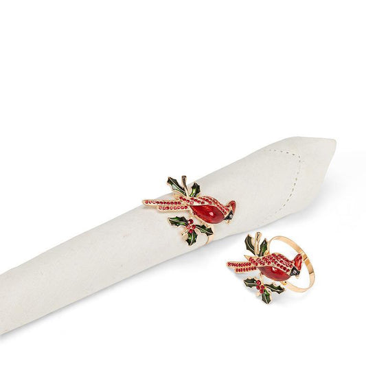 Cardinal & Holly Napkin Ring