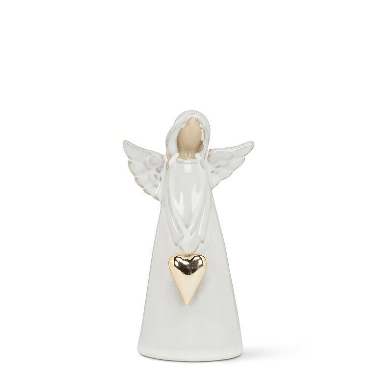 Standing Angel with Gold Heart