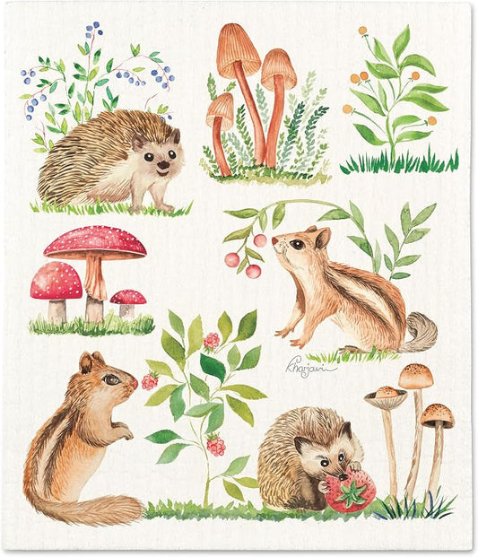 Critters & Mushrooms Dishcloth