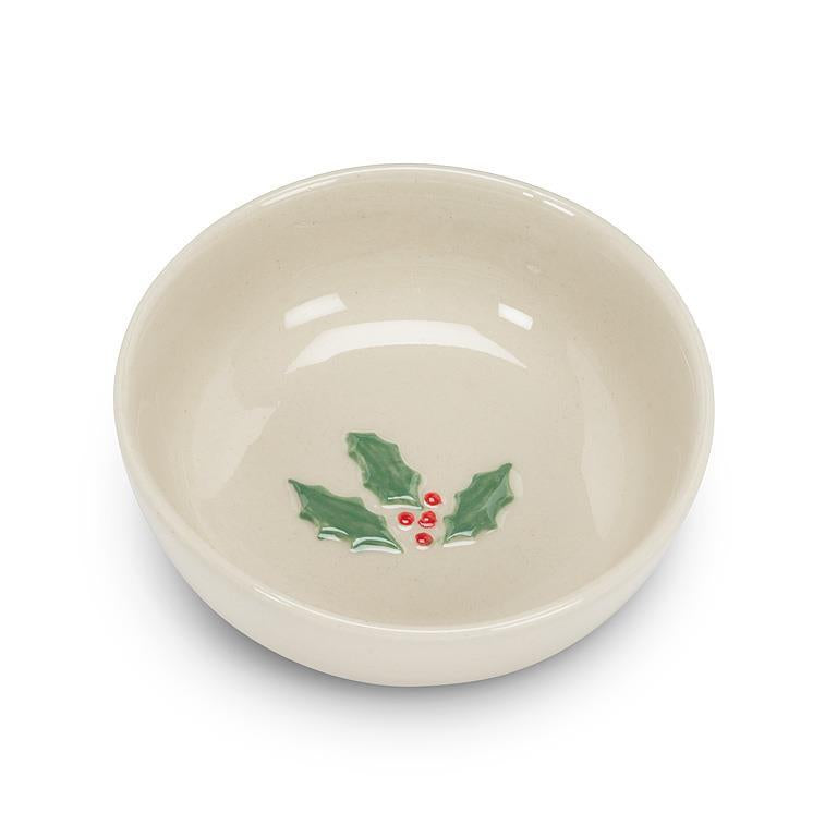 Stoneware Holly Mini Jug and Mini Bowl Set