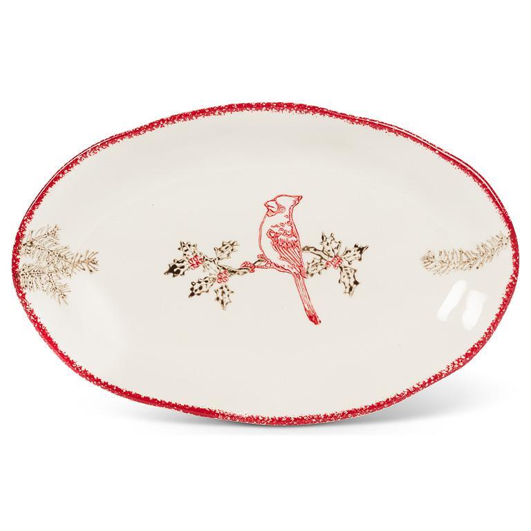 Cardinal Stamp Oval Plate