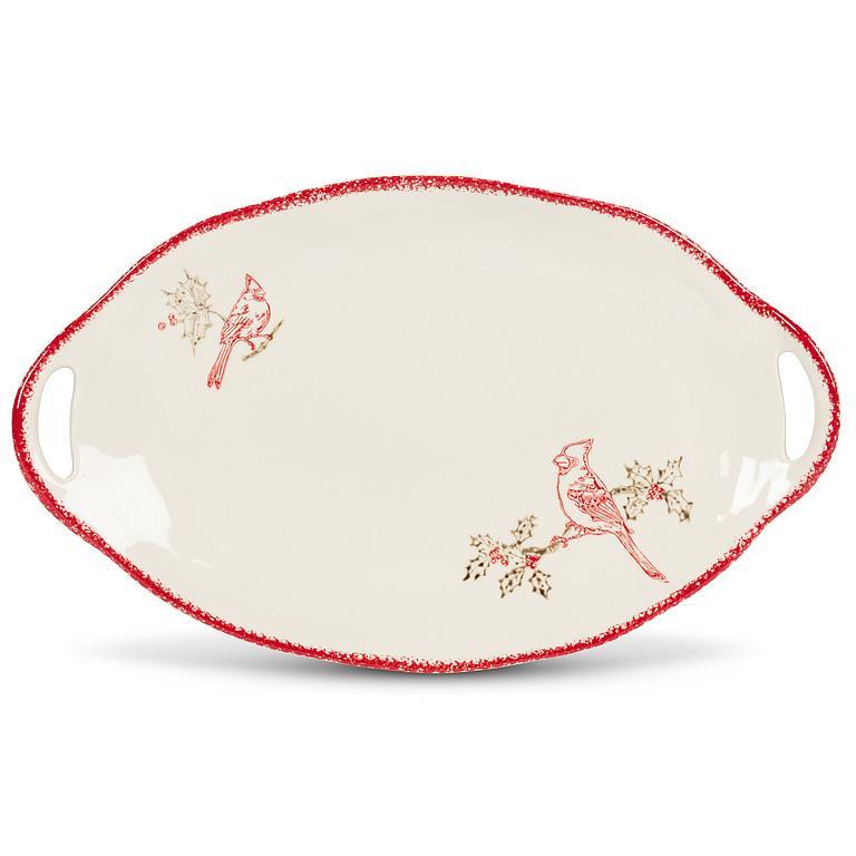 Cardinal Stamp Oval Platter