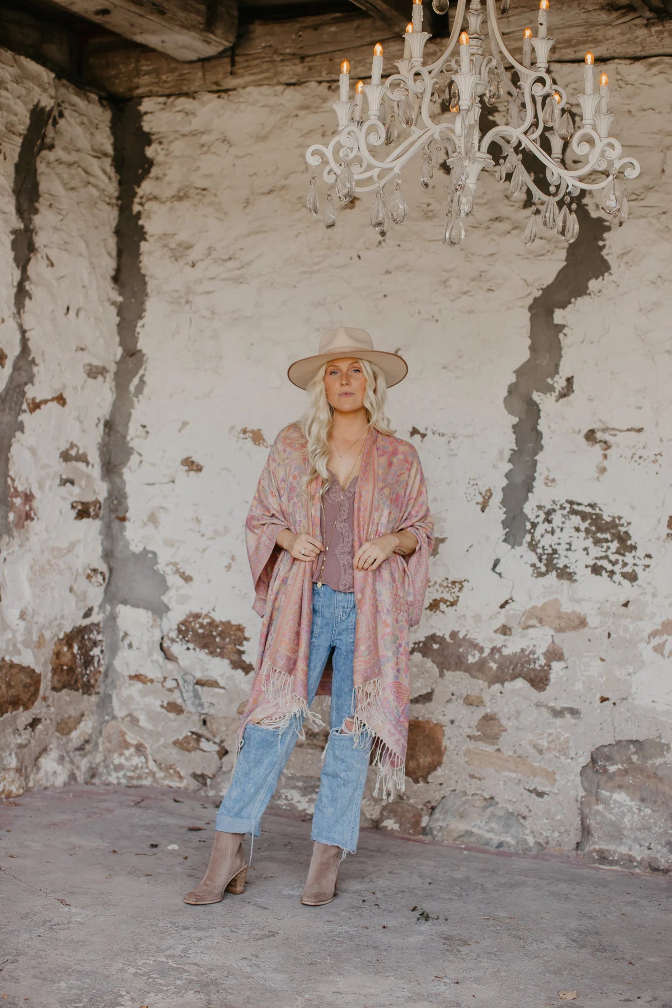 Butterfly Kisses Woven Kimono - Honeysuckle