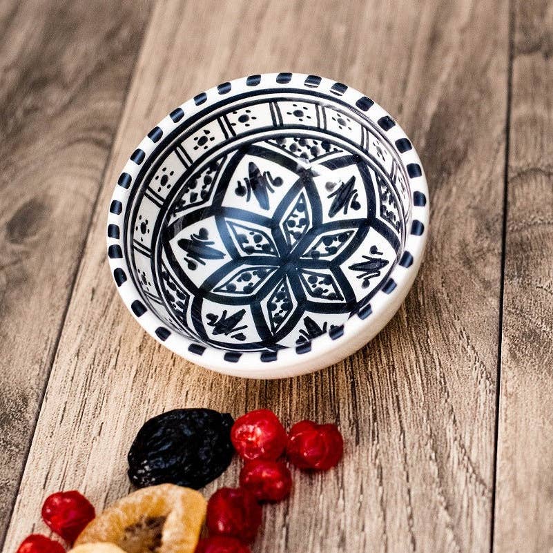 Mini Bowl Condiment Ring Dish in Arabesque Print