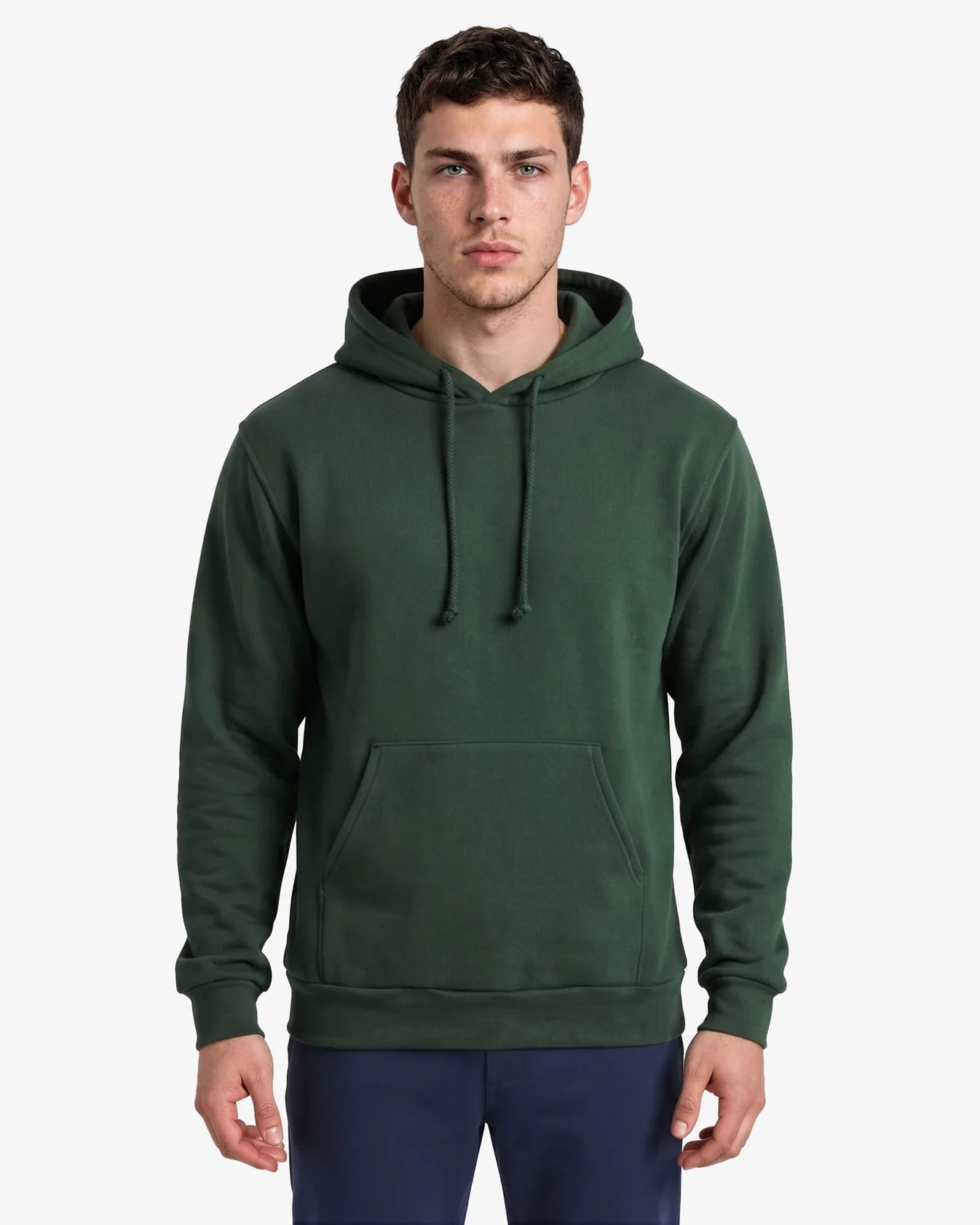 Canadian Made Eco Fleece Hooded Sweatshirt in Forest Green