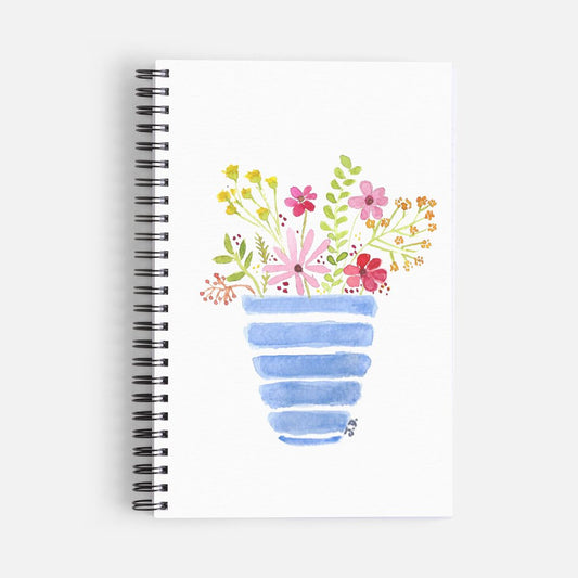 Spiral Notebook Flowers in Vase