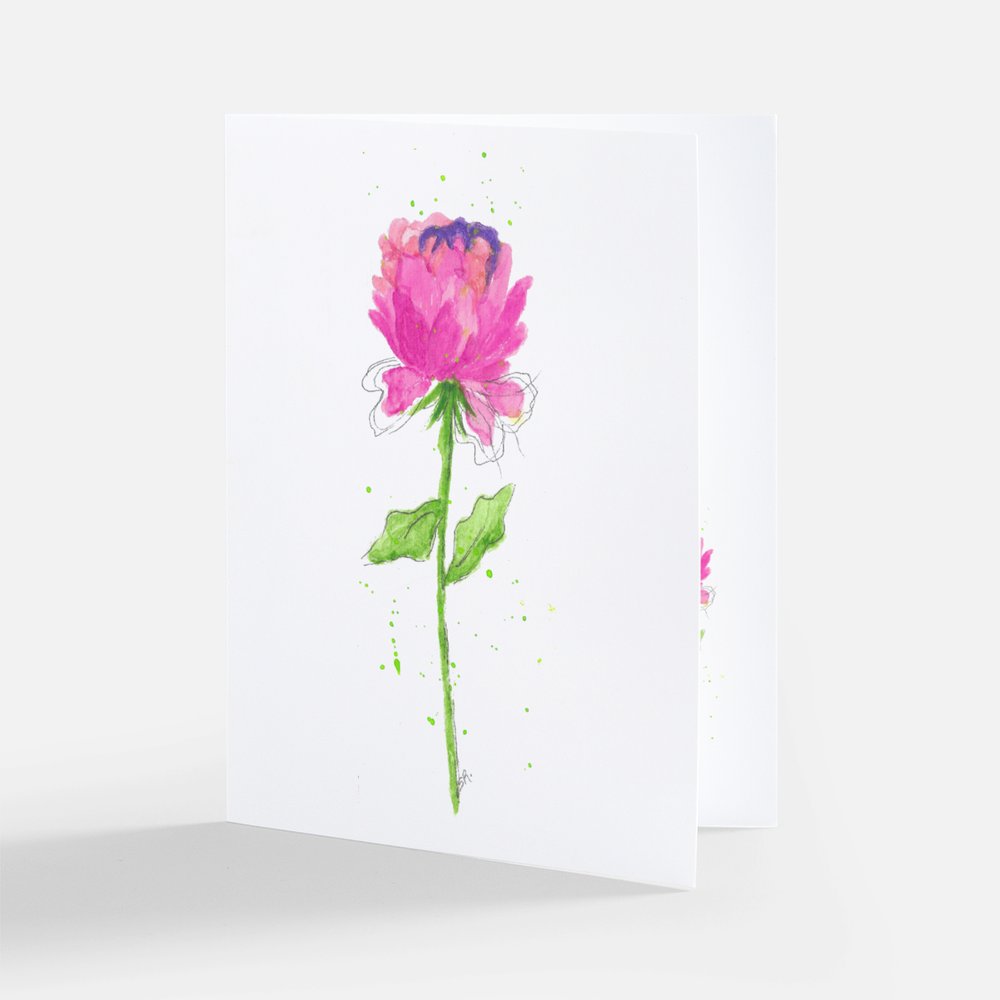 Peony Blank Greeting Card