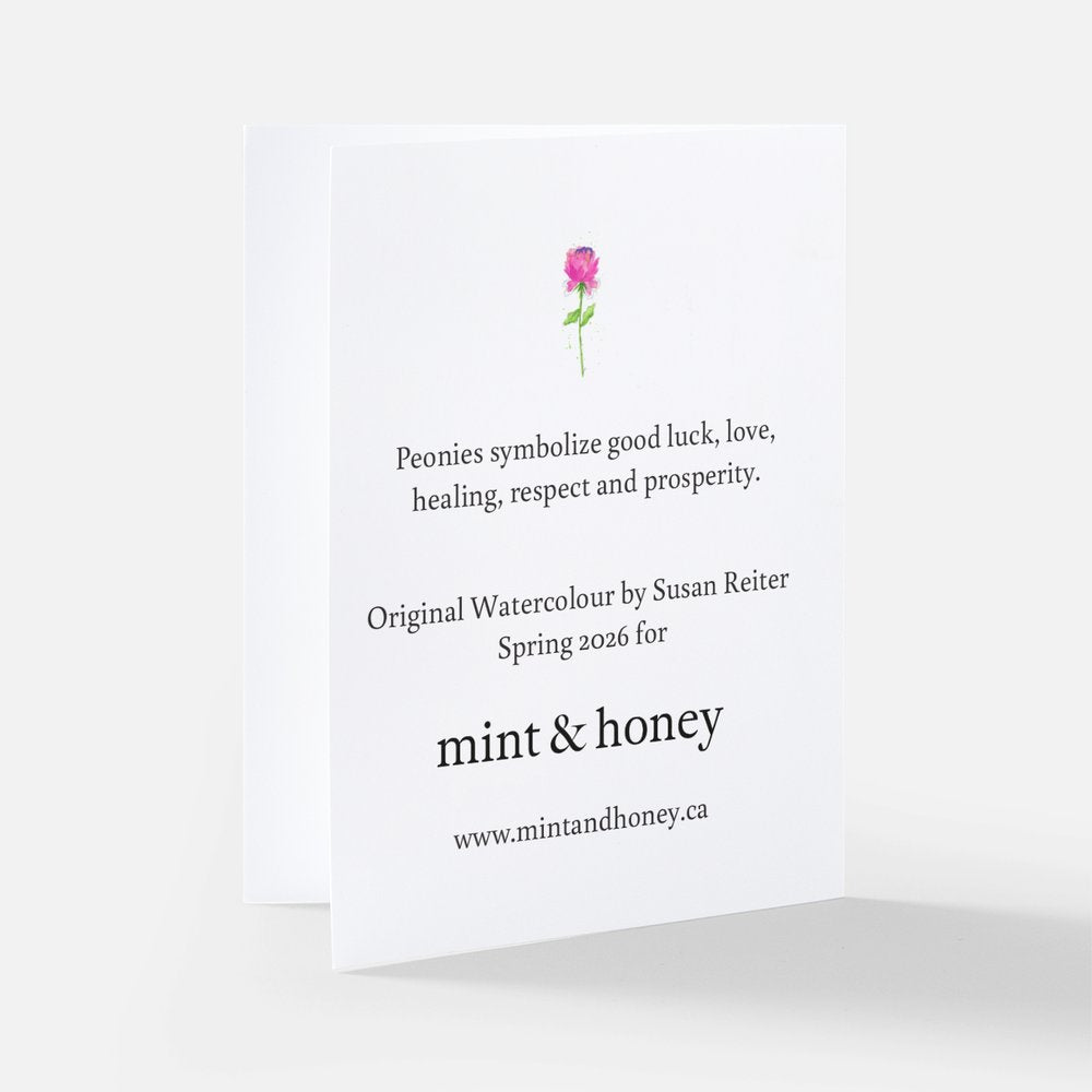 Peony Blank Greeting Card