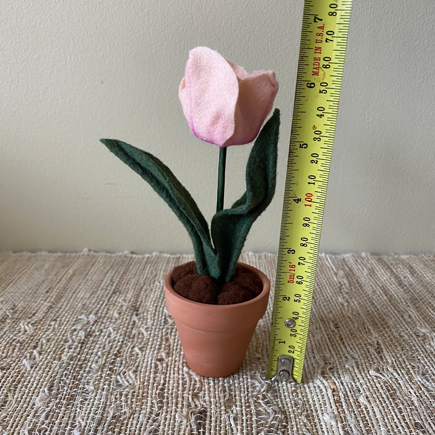 Felt Tulip in Terracotta Pot - Handmade in Ottawa